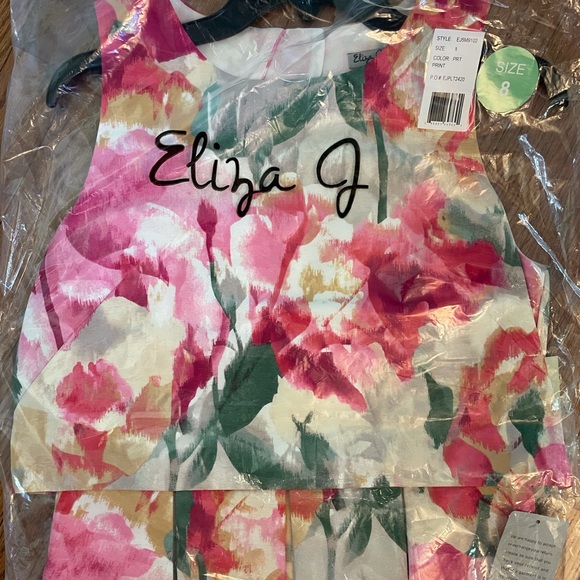 Eliza J Watercolor Pink Floral Sleeveless Popover Sheath Dress 8 M Easter - Picture 4 of 6